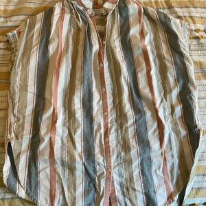 Striped Multicolor button up Shirt madewell